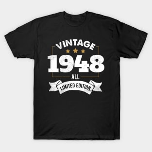 72nd birthday gift ideas born in 1948 , 72th in 2020 Birthday, Vintage 1948 Last Minute Gift | 1948 Birthday T-Shirt